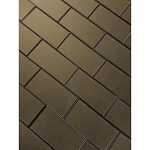 Transitional Design Glossy Bronze Subway 3 in. x 6 in. Glass Decorative Wall Tile (14 sq. ft./Case)