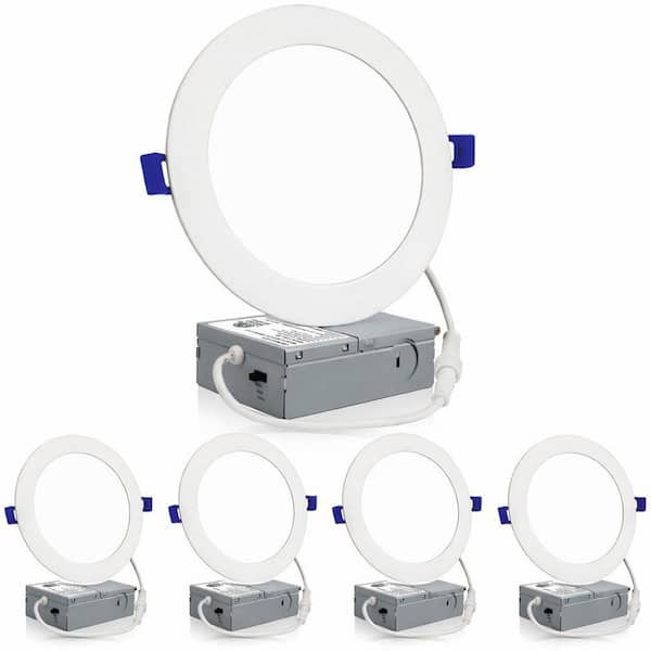 6 in. Canless Integrated LED Recessed Light Trim Dimmable Selectable Color Temperature 1050 Lumens (4-Pack)