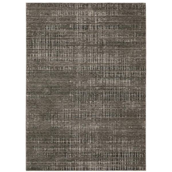 AVERLEY HOME Newcastle Charcoal/Gray 10 ft. x 13 ft. Geometric Gridwork Distressed Abstract Polyester Indoor Area Rug