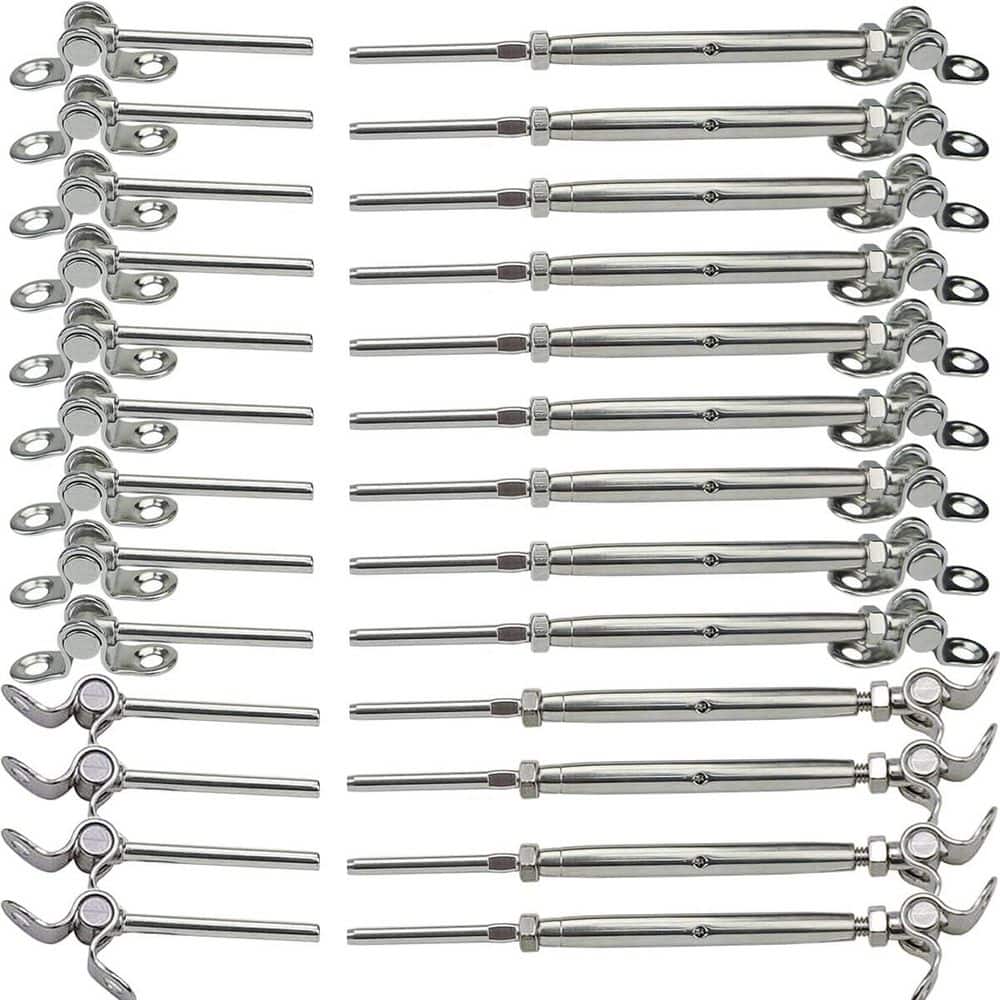 10 in. H x 0.13 in. W Silver Metal Marine Grade Stair Railing Kit, Adjustable Angle Cable Railing (30-Pair) price history on PriceWatchPro