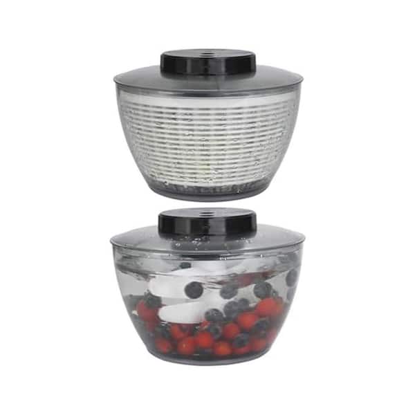 Salad Spinner with Electric Handsfree Operation and 2-in-1 Fruit Washing Bowl Colander for Kitchen Draining