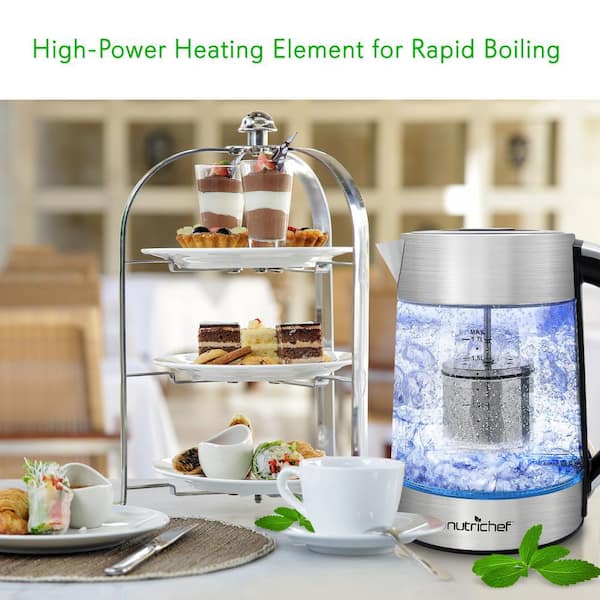 NutriChef Digital Water Boiler and Warmer - 4L/4.23 Qt Stainless Electric  Hot Water Dispenser w/ LCD Display, Rotating Base, Keep Warm, Auto Shut  Off, Safety Lock, Instant Heating for Coffee & Tea