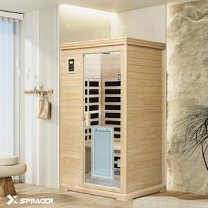 Moray 1-2 Person Hemlock Sauna with 9-Far-infrared Carbon Crystal Heaters and Chromotherapy