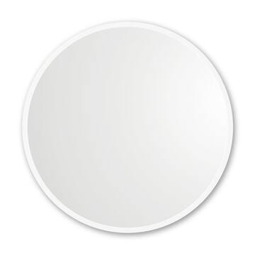 better bevel 18 in. x 18 in. Rubber Framed Round Single Mirror in White 19017