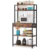 Tribesigns Kathleen 63 in. Vintage Brown Wood Kitchen Baker's Rack, 5 ...