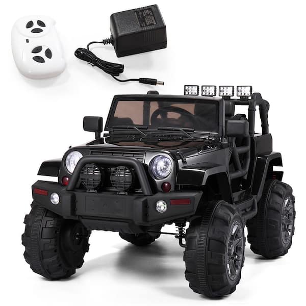 Black 12V Ride On Car Electric Power Kids Toys Jeep Remote Control 3 Speed Music 