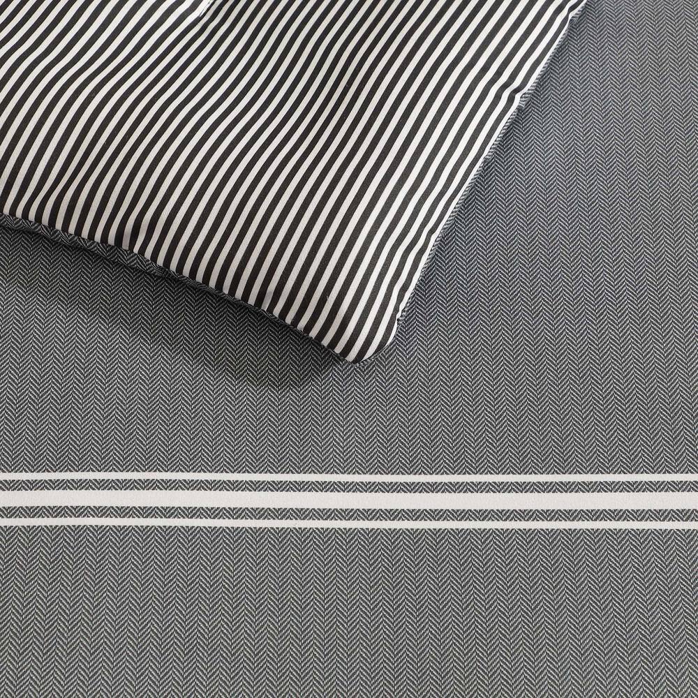 Gray Twin Microfiber Reversible Bedding Set
