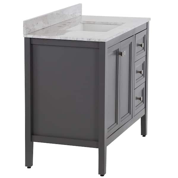 Darcy 43 in. Single Sink Shale Gray Bath Vanity with Winter Mist Cultured Marble Top (Assembled)