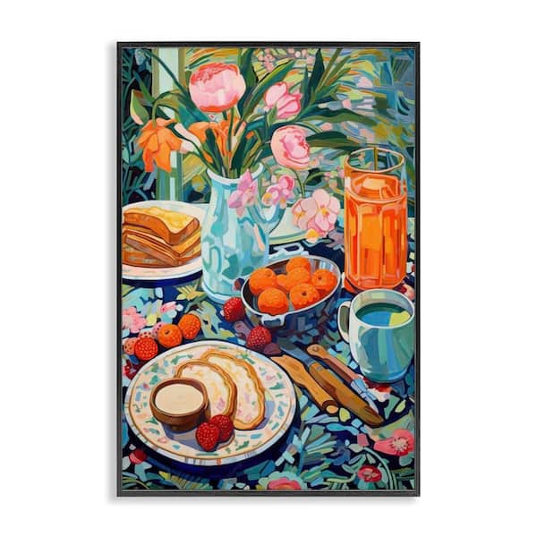 Stupell Industries Bright Breakfast Spread by LSR Design Studio Black Framed Food Giclee Art Print 18 in. x 12 in.