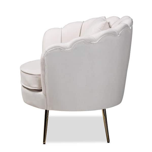 Baxton Studio Garson Beige and Gold Armchair 195 12434 HD The