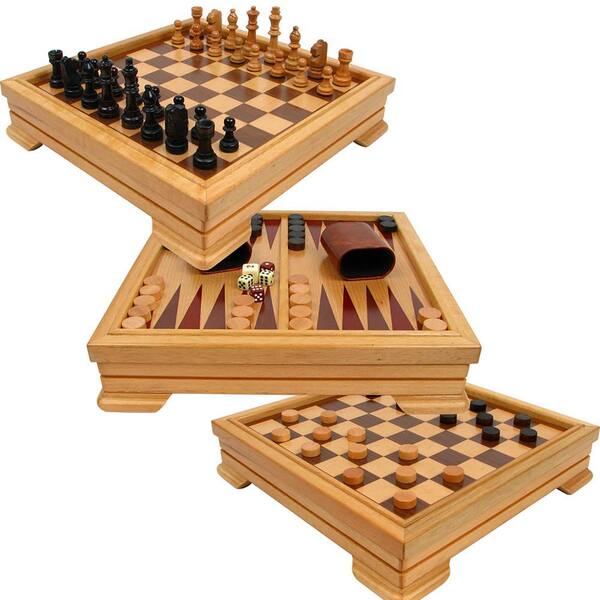 Gazebo Games Ltd Deluxe 7 in 1 Game set in Great Wooden Box Brand New!! 