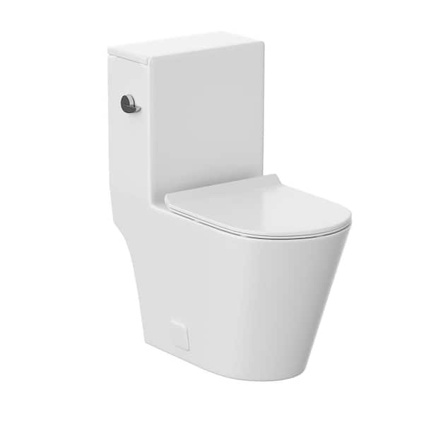 Eviva Lassen 1-Piece 1.28 GPF Siphon Jet Elongated Toilet in White