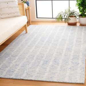 Abstract Blue/Ivory 6 ft. x 9 ft. Striped Stone Area Rug