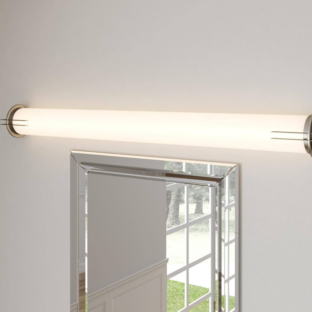 Nickel 49-1/4" Contemporary Acrylic Linear Bath Light