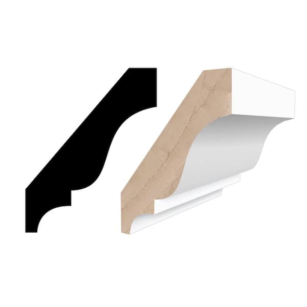 RMC M52 9/16 in. D x 2 3/4 in. W x 96in. L Primed Finger-Joined Pine Crown Molding 10-pcs 80 Ft Total