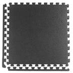 Pebble Top Black 24 in. x 24 in. x 3/4 in. Foam Interlocking Gym Floor Tile (38.75 sq. ft.) (Case of 10)