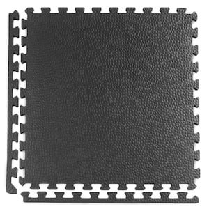 Pebble Top Black 24 in. x 24 in. x 3/4 in. Foam Interlocking Gym Floor Tile (38.75 sq. ft.) (Case of 10)