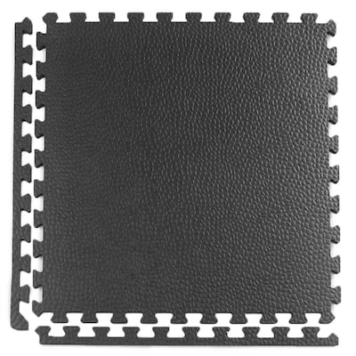 Pebble Top Black 24 in. x 24 in. x 3/4 in. Foam Interlocking Gym Floor Tile (38.75 sq. ft.) (Case of 10)