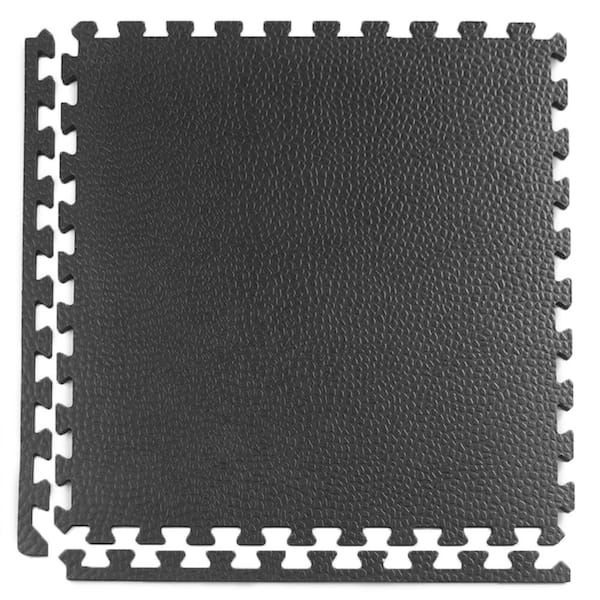 Greatmats Pebble Top Black 24 in. x 24 in. x 3/4 in. Foam Interlocking Gym Floor Tile (38.75 sq. ft.) (Case of 10)