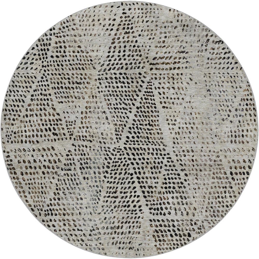 Dream Shag Premium Machine Washable Abstract ADS591 Gray 8 ft. x 8 ft. Round Rug price history on PriceWatchPro