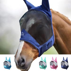 Horse Fly Mask Large Eye Space Standard with Ears UV Protection for Horse, Cob Medium