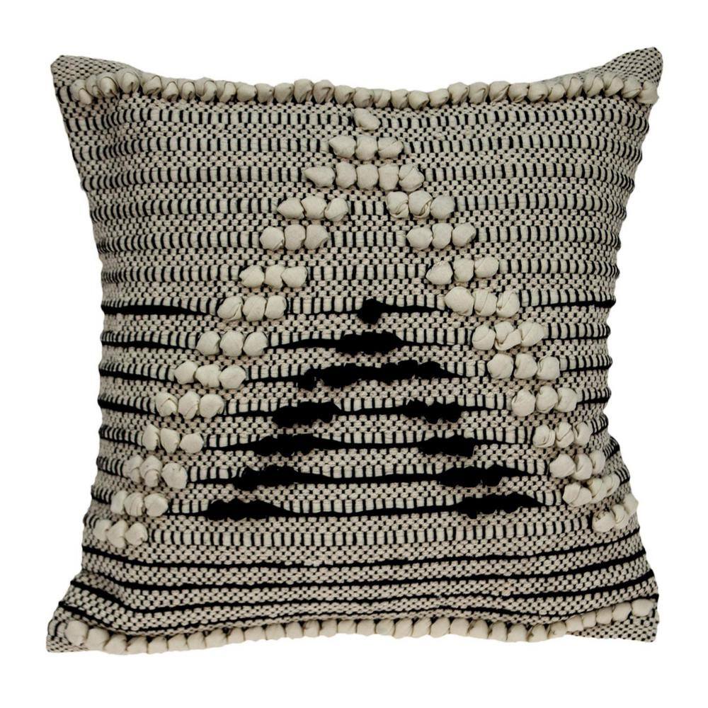 Janice Bohemian Beige Throw Pillow