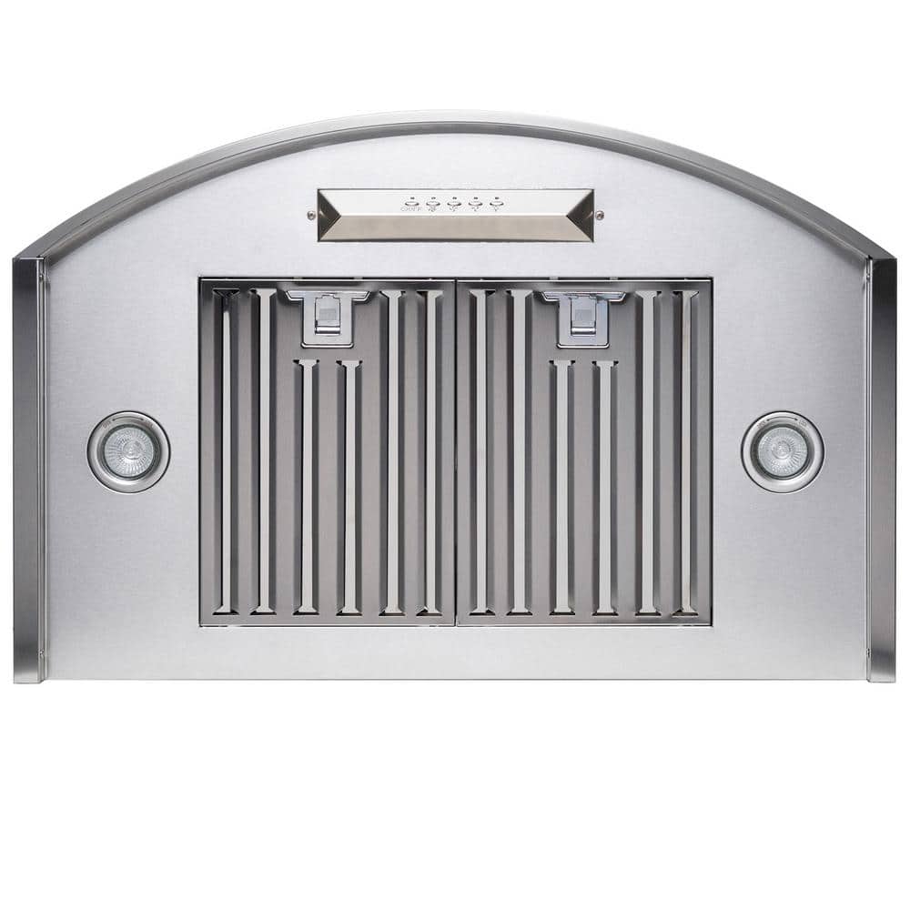 30-Inch Stainless Steel Convertible Wall Mount Range Hood with LED Lights