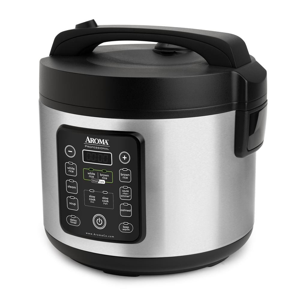 Stainless Steel 20-Cup Electric Rice Cooker with Steamer