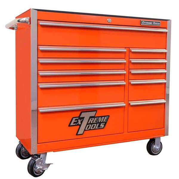 Extreme Tools EX Standard Series 41 in. 11-Drawer Roller Cabinet Tool Chest in Orange