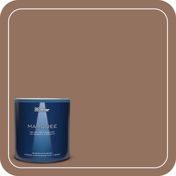 BEHR MARQUEE 1 qt. #BXC-84 Corral Brown Satin Enamel Interior Paint & Primer