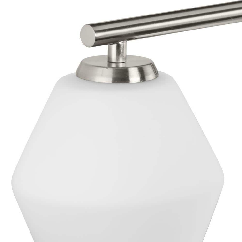 Copeland Brushed Nickel 4-Light Vanity with Opal Glass Shades