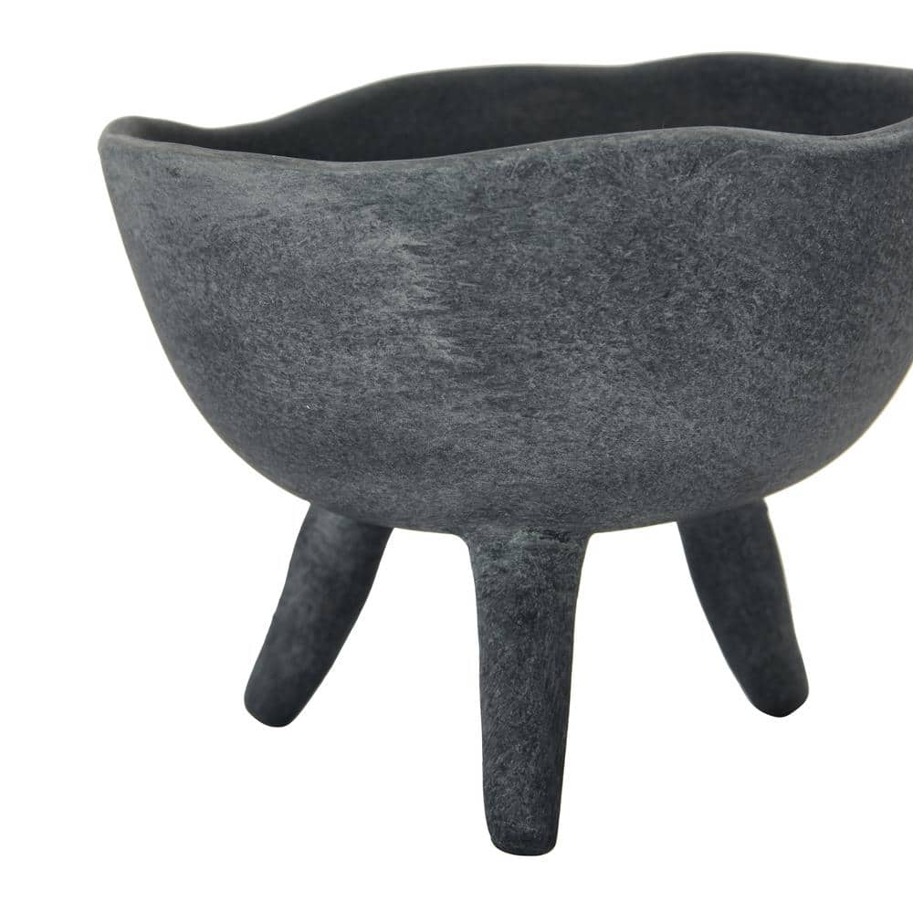 Matte Black Terracotta Footed Bowl Planter
