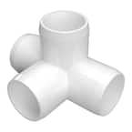 1-1/4 in. Furniture Grade PVC 4-Way Tee in White (4-Pack)