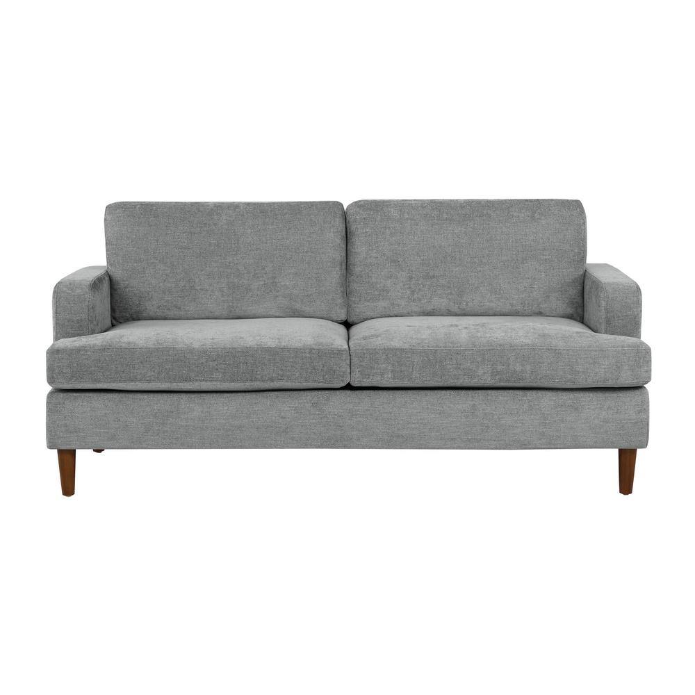 Serta Walton 79.9 in. Flared Arm Polyester Rectangle Sofa in. Charcoal ...