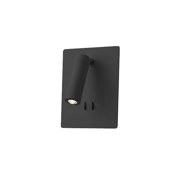 KUZCO Dorchester 6-in 1 Light 12-Watt Black Integrated LED Wall Sconce