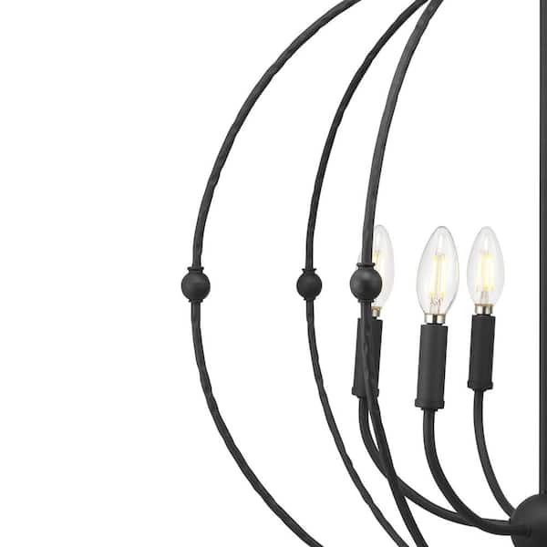Progress Lighting Pacolet 6-Light Textured Black Chandelier