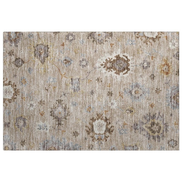 Dream Shag Premium Machine Washable Abstract ADS753 Taupe 2 ft. x 3 ft. Accent Rug