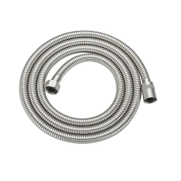 BWE 59 in. (5 ft. ) Stainless Steel Replacement Shower Hose For Hand Held Shower Heads with Brass Insert In Brushed Nikel