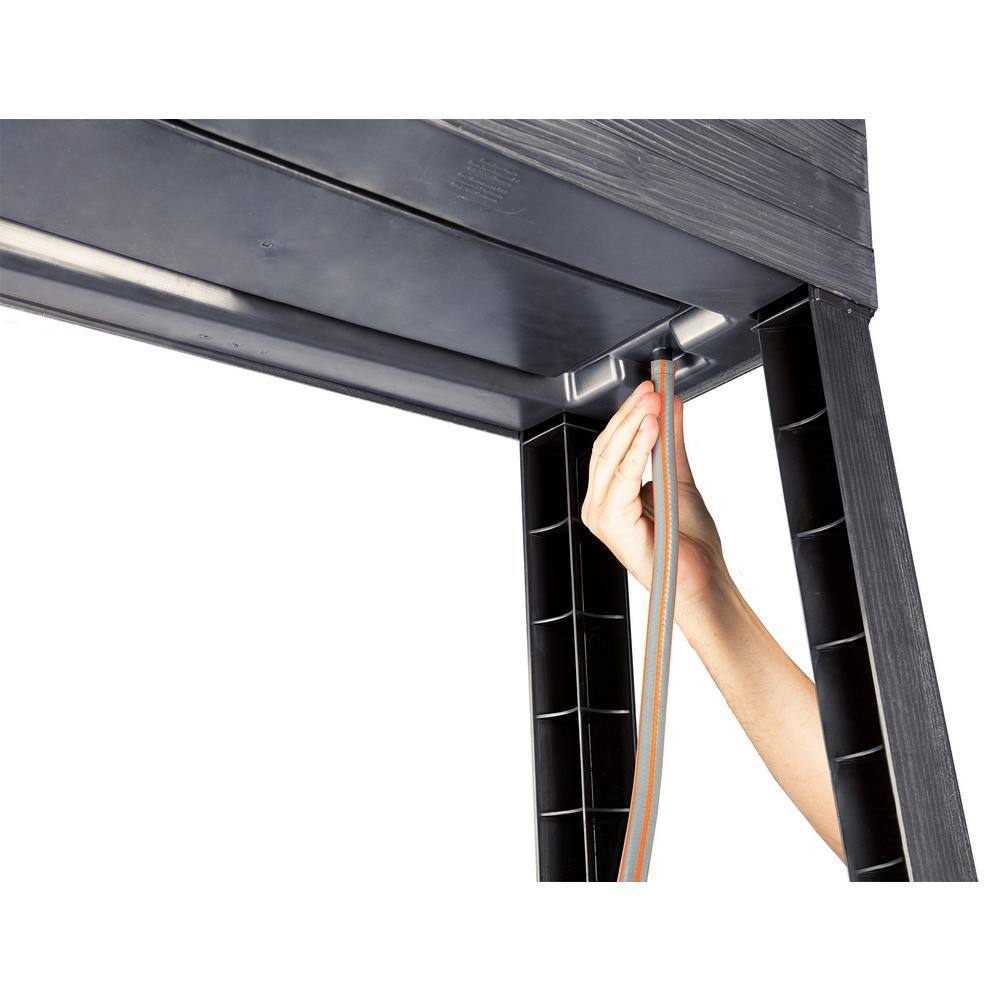 Urban Black Polypropylene Elevated Balcony Planter Box