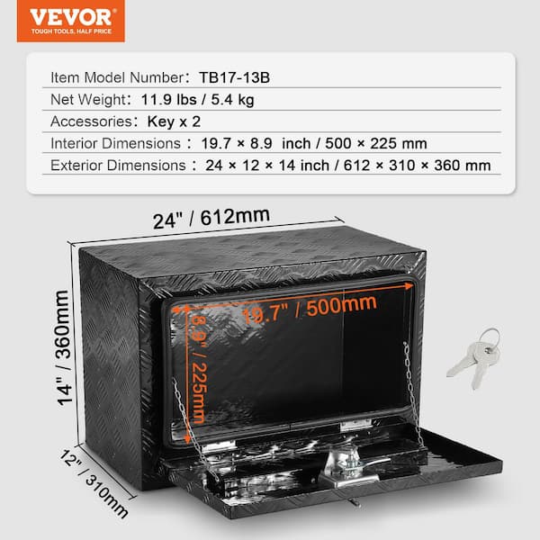 魔力の櫃　ボックストッパー　foil VEVOR Underbody Truck Box, 24x12x14 in. Pickup Storage Box