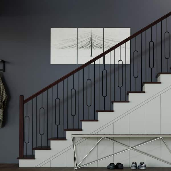 EVERMARK Stair Parts 1/2 in. Matte Black Metal Knuckle Baluster Fitting for Stair Remodel