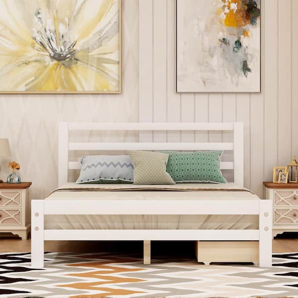 Wood Bed Frame, White Wood Bed Frame Full Size