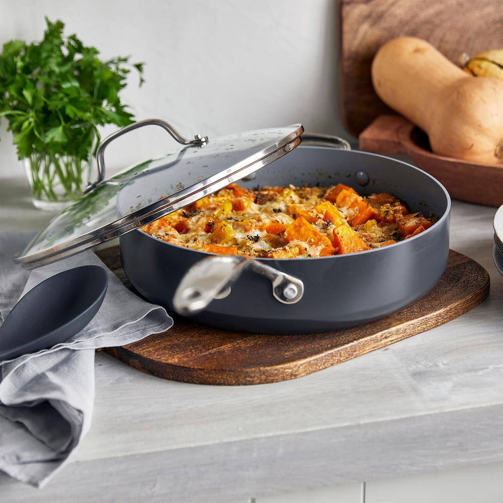 Valencia Pro 4.5QT Black Aluminum Nonstick Sauté Pan with Lid