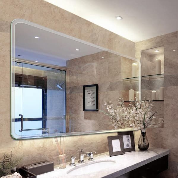 Ello Allo 20 In W X 28 L Single, Frameless Bathroom Mirrors Home Depot