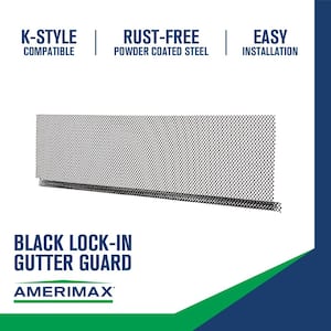 Lock In 3 ft. Black Metal Mesh Gutter Guard (25-Pack)