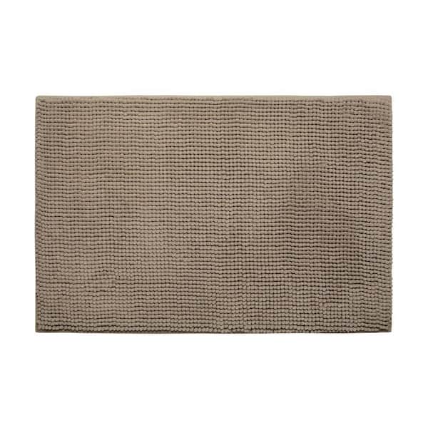 BounceComfort Plush Chenille Linen 20 in. x 30 in. Memory Foam Bath Mat