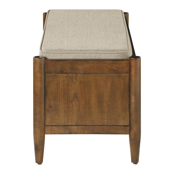 OSP Home Furnishings Marilyn 44.25 in. Storage Bench with Walnut