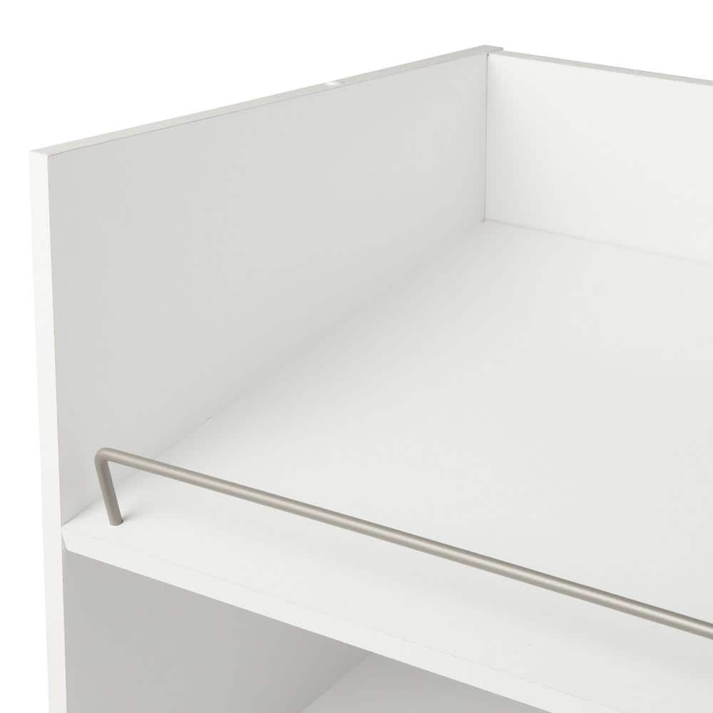 White Stackable 3-Shelf Wood Shoe Organizer