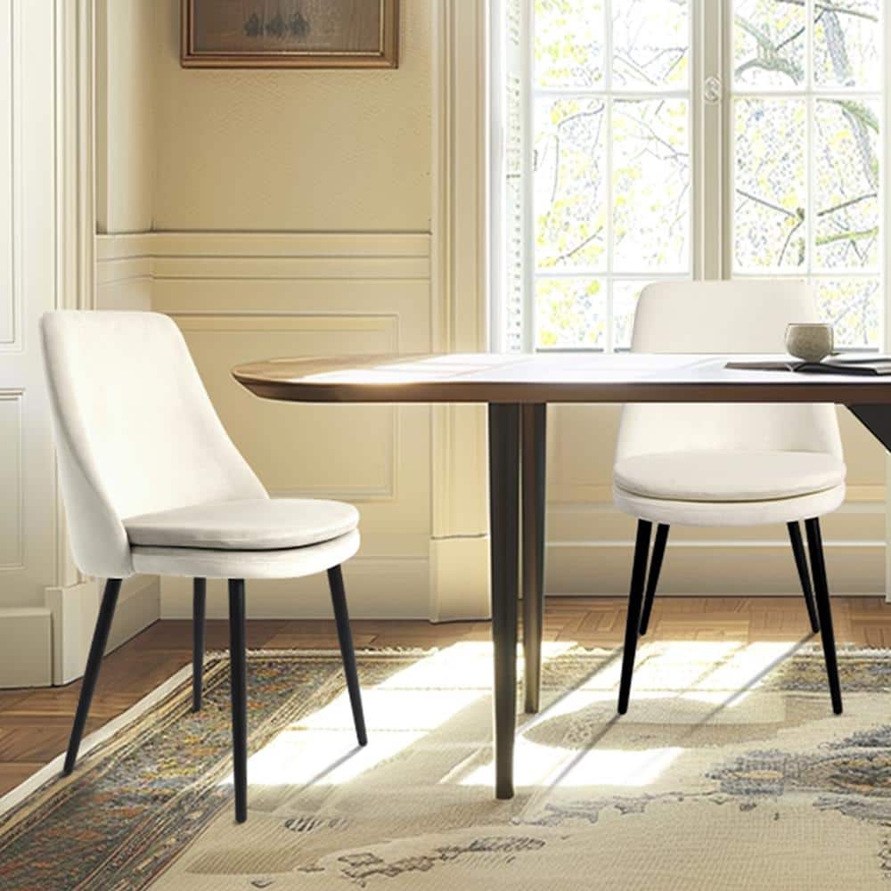 Modern Dining Chairs Armless Accent Chairs with Detachable Padded, (Set of 