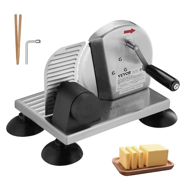 VEVOR Manual Bread Slicer, 0 in.-6 in. Adjustable Thickness Cheeser Butter Cutting, Micro-Serrated Stainless Steel Blade